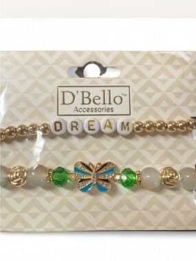 D’Bello Butterfly and Dream Beaded Bracelet Set
